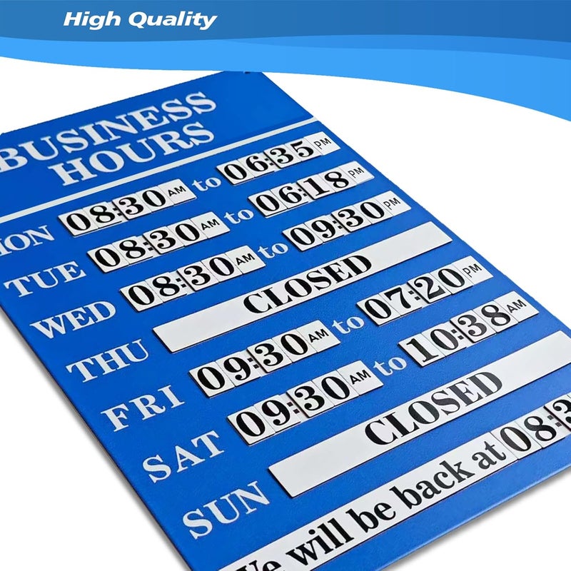 Magrooyar Magnetic Changeable Business Hours Sign, Metal Hours of Operation Signs for Business, Store Hours Sign for Glass Door or Window (BL-hours sign) - Image 2